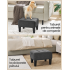 SONGMICS Taburet suport pentru picioare cu spatiu de depozitare, sezut confortabil, 40x32x26 cm, gri si negru [4]
