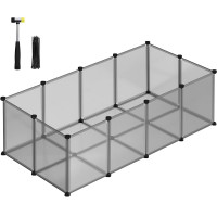 SONGMICS Tarc pentru animale de companie, din plastic, DIY, configurabil, 143x73x46cm, gri