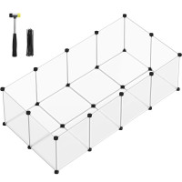 SONGMICS Tarc pentru animale mici rozatoare, din plastic, modulara DIY, 143 x 73 x 46 cm, alb SONGMICS Tarc pentru animale mici rozatoare, din plastic, modulara DIY, 143 x 73 x 46 cm, alb