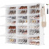 SONGMICS Organizator pantofi modular cu 12 compartimente, cadru metalic si panouri din plastic, cu usi, 124x32x125 cm, alb [8]