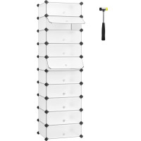 SONGMICS Dulap de depozitare pantofi modular, configurabil cu 10 compartimente, 43x31x173cm, alb SONGMICS Dulap de depozitare pantofi modular, configurabil cu 10 compartimente, 43x31x173cm, alb