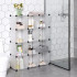 SONGMICS Biblioteca modulara cu 12 compartimente, rafturi cubice din plastic, montaj rapid, 93x31x123 cm, alb transparent [7]