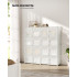 SONGMICS Dulap modular cu 16 cuburi si usi, cadru metalic, asamblare usoara, 123x123x31 cm, crem [3]