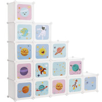 SONGMICS Dulap modular de depozitare jucarii, 16 cuburi cu usi, 123x31x123cm, alb SONGMICS Dulap modular de depozitare jucarii, 16 cuburi cu usi, 123x31x123cm, alb
