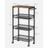 VASAGLE Carucior de bucatarie ingust cu roti, 4 niveluri, cadru metalic, 22x46x77 cm, maro rustic [3]
