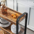 VASAGLE Carucior de servire pe roti pentru bucatarie, cu 3 polite, stil industrial, 26x66x85cm, maro rustic [7]