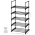 SONGMICS Raft pentru pantofi 5 niveluri, suport metalic modular, pana la 10 perechi incaltaminte, 45x30x90 cm, negru [4]