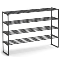 SONGMICS Pantofar metalic cu 4 niveluri pentru depozitarea a pana la 30 perechi de pantofi, configuratie reversibila si posibilitate de suprapunere pe