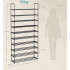 SONGMICS Raft de depozitare pantofi pe 10 niveluri, design slim, cadru metalic, 94x30x206 cm, negru [3]