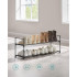 SONGMICS Suport pantofi 92x30x34 cm, 2 niveluri, suprapozabil, structura metalica, negru [5]