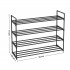 SONGMICS Suport pentru pantofi cu 4 nivele, structura metalica, pentru 16-20 perechi, 92x30x74 cm, negru [8]