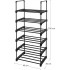 SONGMICS Raft pantofi 6 niveluri, 12 perechi incaltaminte, structura metalica, 45x30x106 cm, negru [5]
