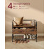VASAGLE Pantofar cu banca de depozitare, raft si sertar, stil industrial, 30x80x64 cm, maro rustic [6]