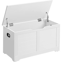 VASAGLE Banca cu spatiu de depozitare, pentru hol sau dormitor, din MDF, 40x80x46 cm, alb VASAGLE Banca cu spatiu de depozitare, pentru hol sau dormitor, din MDF, 40x80x46 cm, alb