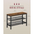 VASAGLE Banca pentru pantofi 3 rafturi, cu polite metalice si blat PAL, cadru otel, 75x28x50 cm, maro rustic [3]