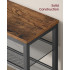 VASAGLE Banca pentru pantofi 3 rafturi, cu polite metalice si blat PAL, cadru otel, 75x28x50 cm, maro rustic [5]