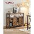 VASAGLE Comoda pentru living sau bucatarie, cu 2 usi glisante, rafturi reglabile, stil rustic, 33x100x80cm, maro si negru [7]