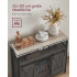 VASAGLE Comoda pentru living sau bucatarie, cu 2 usi glisante, rafturi reglabile, stil rustic, 33x100x80cm, gri [4]