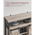 VASAGLE Comoda pentru living sau bucatarie, cu 2 usi glisante, rafturi reglabile, stil rustic, 33x100x80cm, gri [7]