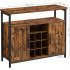 VASAGLE Comoda tip bufet, cu 2 usi si suport pentru sticle vin, stil industrial, 100x35x81cm, maro rustic si negru [2]