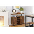 VASAGLE Comoda tip bufet, cu 2 usi si suport pentru sticle vin, stil industrial, 100x35x81cm, maro rustic si negru [10]
