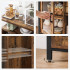 VASAGLE Comoda tip bufet, cu 2 usi cu sticla, rafuri reglabile, stil industrial, 100x35x80cm, maro rustic [4]