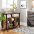 VASAGLE Comoda tip bufet, cu 2 usi cu sticla, rafuri reglabile, stil industrial, 100x35x80cm, maro rustic [6]