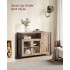 VASAGLE Dulap de depozitare tip bufet, cu 3 usi, stil industrial, 110x33x75cm, maro camel [5]