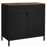 SONGMICS Dulap de depozitare 80x40x76 cm, negru si maro rustic, stil industrial, otel si PAL, cu 2 usi, 1 sertar si panou perforat SONGMICS Dulap de depozitare 80x40x76 cm, negru si maro rustic, stil industrial, otel si PAL, cu 2 usi, 1 sertar si panou perforat