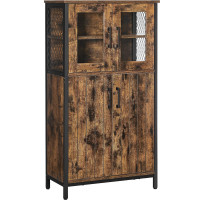 VASAGLE Dulap multifunctional pentru baie, stil industrial, 60x30x108cm, maro rustic si negru VASAGLE Dulap multifunctional pentru baie, stil industrial, 60x30x108cm, maro rustic si negru