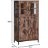 VASAGLE Dulap multifunctional pentru baie, stil industrial, 60x30x108cm, maro rustic si negru [4]