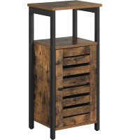 VASAGLE Dulap de depozitare tip noptiera, pentru dormitor sau living, stil industrial, 37x30x81cm, maro rustic VASAGLE Dulap de depozitare tip noptiera, pentru dormitor sau living, stil industrial, 37x30x81cm, maro rustic