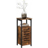 VASAGLE Dulap de depozitare tip noptiera, pentru dormitor sau living, stil industrial, 37x30x81cm, maro rustic [6]