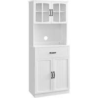VASAGLE Dulap inalt de bucatarie cu vitrina si usi din sticla, spatiu pentru cuptor cu microunde sau espressor, sertar si rafturi reglabile pe 3 nivel VASAGLE Dulap inalt de bucatarie cu vitrina si usi din sticla, spatiu pentru cuptor cu microunde sau espressor, sertar si rafturi reglabile pe 3 nivel