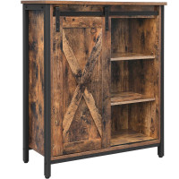 VASAGLE Comoda tip bufet cu usa glisanta si rafturi reglabile, stil industrial, 70x30x80cm, maro rusitc VASAGLE Comoda tip bufet cu usa glisanta si rafturi reglabile, stil industrial, 70x30x80cm, maro rusitc