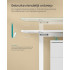 SONGMICS Birou electric reglabil pe inaltime, 120x60x(72-120) cm, memorie 4 pozitii, USB-C, cadru metalic, alb [2]
