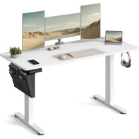 SONGMICS Birou reglabil electric, inaltime ajustabila 72-120 cm, cadru otel, blat PAL 140x60 cm, functie memorie 4 pozitii, alb SONGMICS Birou reglabil electric, inaltime ajustabila 72-120 cm, cadru otel, blat PAL 140x60 cm, functie memorie 4 pozitii, alb