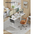 SONGMICS Birou reglabil electric, inaltime ajustabila 72-120 cm, cadru otel, blat PAL 140x60 cm, functie memorie 4 pozitii, alb [2]