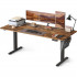 SONGMICS Birou electric reglabil pe inaltime, functie sit-stand, 4 memorii, organizator cabluri, port USB, 180x80x72-120 cm, maro rustic [2]