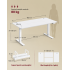 VASAGLE Birou electric sit-stand, reglabil 72-120 cm, blat extra mare 160x80 cm, USB-C 20W, alb [3]
