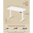 VASAGLE Birou electric reglabil pe inaltime, cadru metalic, functie memorie 4 pozitii, 120x60x(72-120) cm, alb [3]