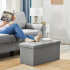 SONGMICS Bancuta pliabila cu spatiu de depozitare, 89 litri, textil tip in si MDF, sezut captusit, maxim 300 kg, 76x38x38 cm, maro [4]