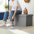SONGMICS Bancuta pliabila cu spatiu de depozitare, 89 litri, textil tip in si MDF, sezut captusit, maxim 300 kg, 76x38x38 cm, maro [5]