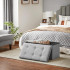 SONGMICS Bancuta pliabila cu spatiu de depozitare, 89 litri, textil tip in si MDF, sezut captusit, maxim 300 kg, 76x38x38 cm, maro [7]