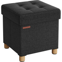 SONGMICS Taburet depozitare cu sezut confortabil, capacitate 300 kg, 37 L, 38x38x40 cm, negru SONGMICS Taburet depozitare cu sezut confortabil, capacitate 300 kg, 37 L, 38x38x40 cm, negru
