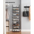 SONGMICS Raft de depozitare pantofi pe 10 niveluri, metal, instalare modulara, 28x45x173cm, negru [3]
