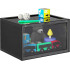 SONGMICS Organizatoare pantofi, transparente cu usa frontala, stivuibile, PVC, 6 cutii x 36x28x22 cm, negru [3]