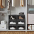 SONGMICS Organizatoare pantofi, transparente cu usa frontala, stivuibile, PVC, 6 cutii x 36x28x22 cm, negru [8]