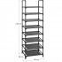 SONGMICS Raft de depozitare pantofi pe 8 niveluri, metal, instalare modulara, 28x46x145cm, negru [4]