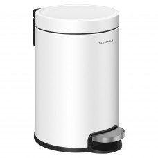 SONGMICS Cos de gunoi cu pedala, ideal pentru baie, galeata interioara detasabila, 3 litri, inchidere lenta, 17x22x25 cm, alb SONGMICS Cos de gunoi cu pedala, ideal pentru baie, galeata interioara detasabila, 3 litri, inchidere lenta, 17x22x25 cm, alb